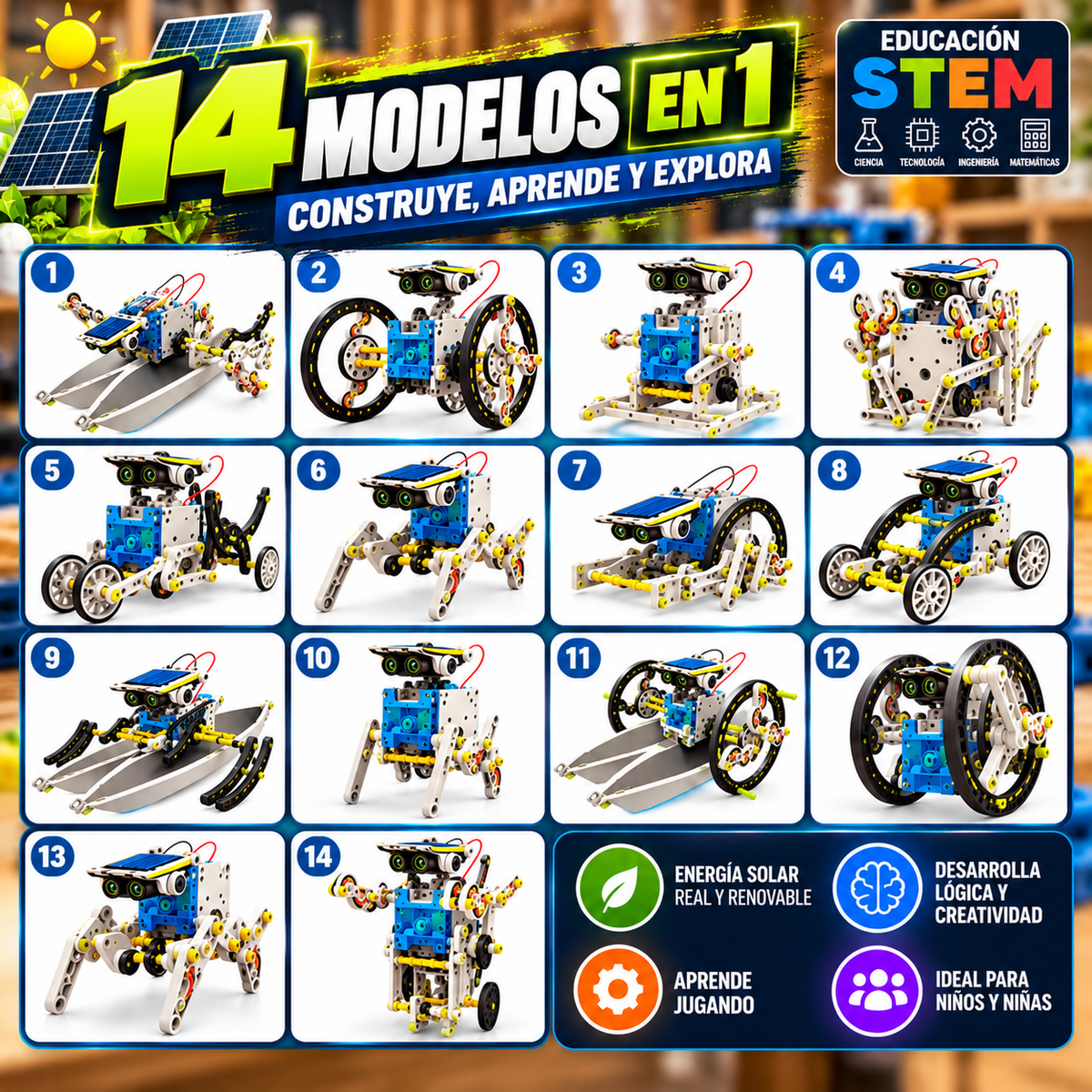 ROBOT SOLAR 14 EN 1 + ENVIO GRATIS