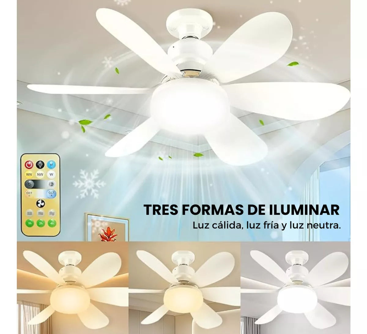 FOCO VENTILADOR AHORRADOR DE 6 ASPAS