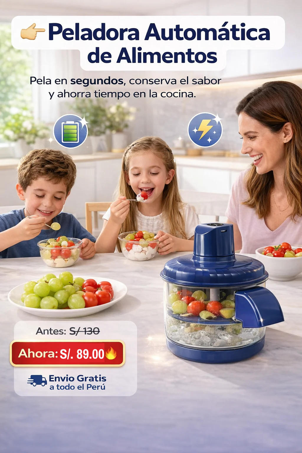 PELADORA AUTOMATICA DE ALIMENTOS