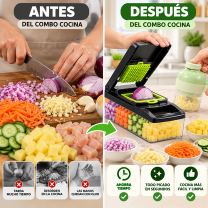 COMBO COCINA (PICADOR MULTIFUNCIONAL + PICADOR ELECTRICO) + 2 PELADORES + ENVIO GRATIS