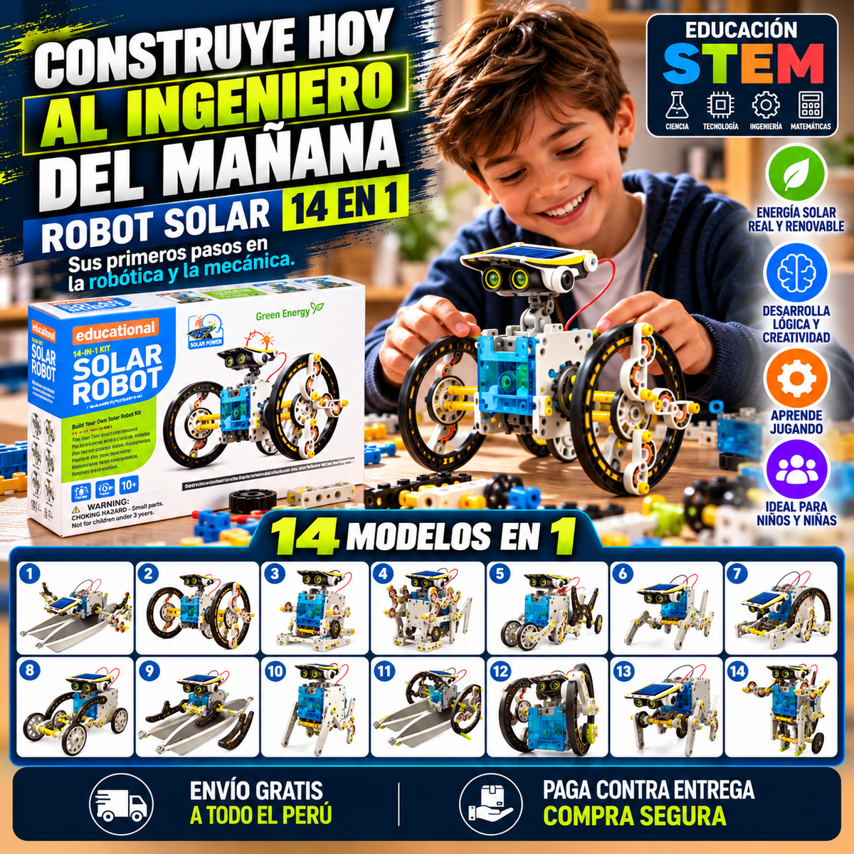 ROBOT SOLAR 14 EN 1 + ENVIO GRATIS