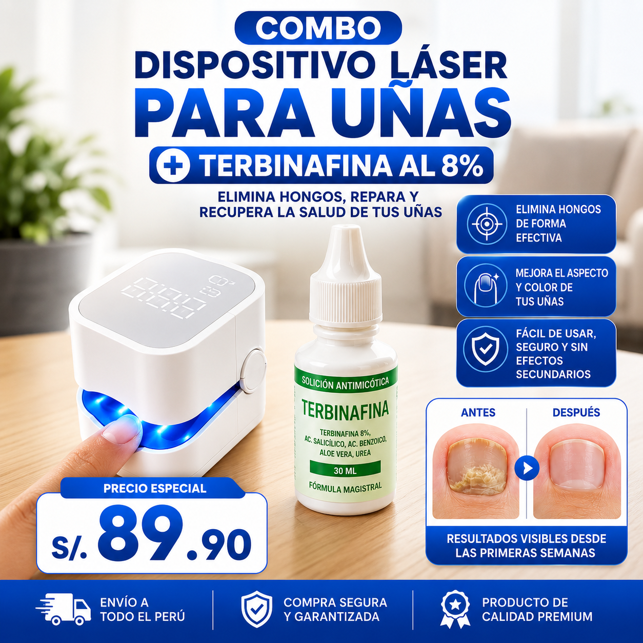 LASER PRIMIUM PARA UÑAS + TERBINAFINA AL 8% DE REGALO