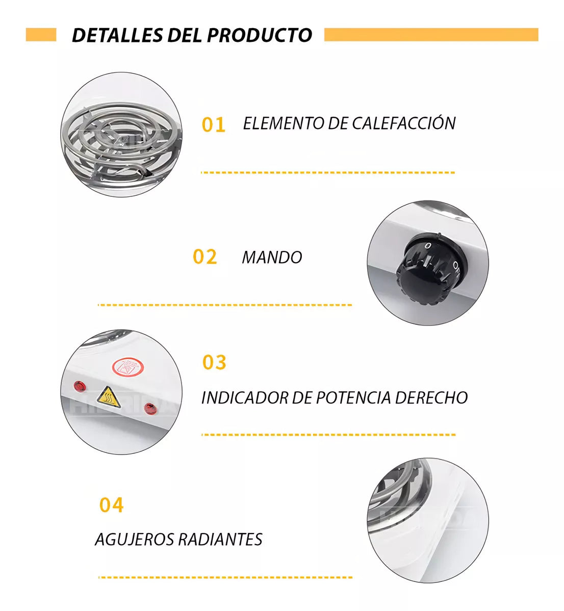 ESTUFA  ELÉCTRICA PORTATIL DE 2 HORNILLAS
