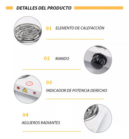 ESTUFA  ELÉCTRICA PORTATIL DE 2 HORNILLAS