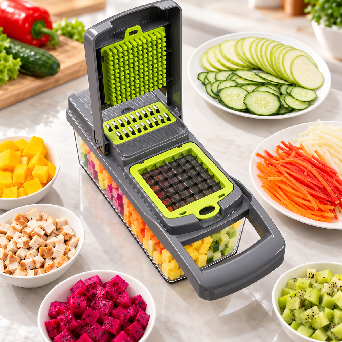 COMBO COCINA (PICADOR MULTIFUNCIONAL + PICADOR ELECTRICO) + 2 PELADORES + ENVIO GRATIS