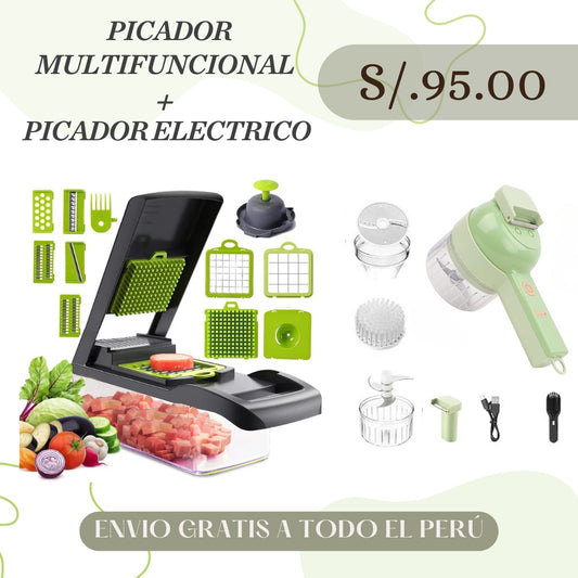 COMBO COCINA (PICADOR MULTIFUNCIONAL + PICADOR ELECTRICO)