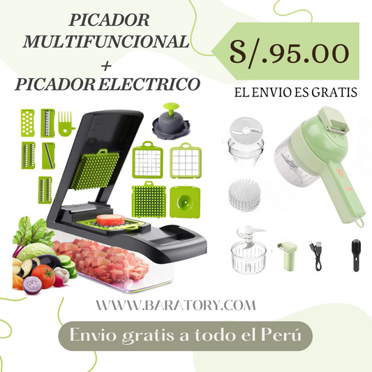 COMBO COCINA (PICADOR MULTIFUNCIONAL + PICADOR ELECTRICO)